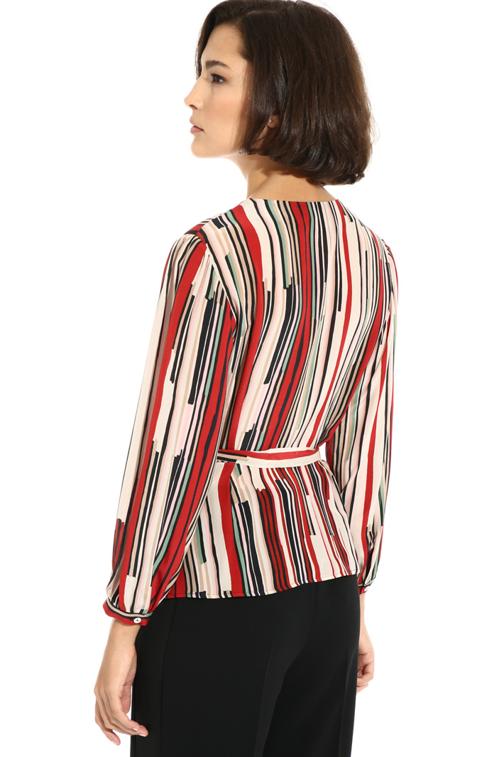 Printed wrap blouse Intrend Printed wrap blouse Intrend