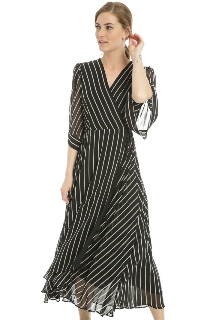 Striped wrap dress Intrend Striped wrap dress Intrend