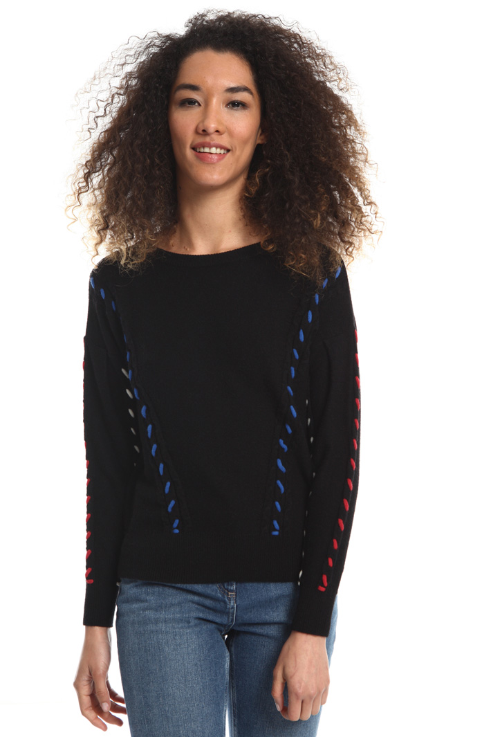 Contrasting yarn sweater Intrend Contrasting yarn sweater Intrend
