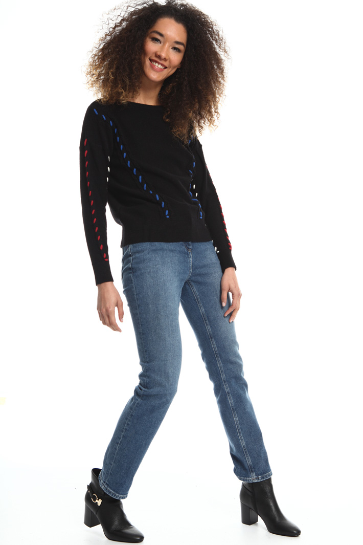 Contrasting yarn sweater Intrend Contrasting yarn sweater Intrend