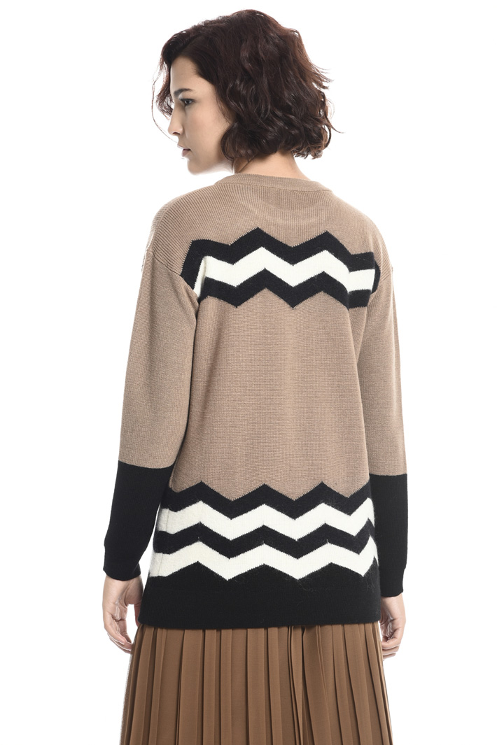 Contrast intarsia sweater Intrend Contrast intarsia sweater Intrend