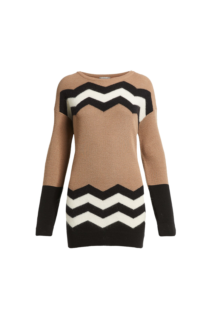 Contrast intarsia sweater Intrend Contrast intarsia sweater Intrend