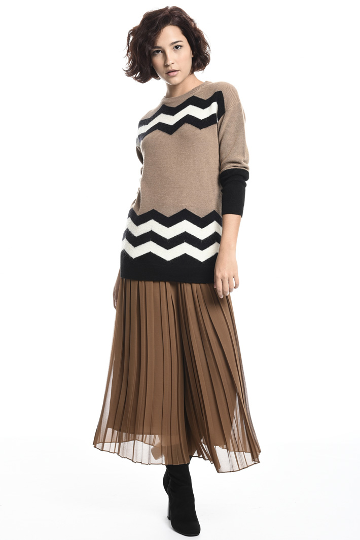 Contrast intarsia sweater Intrend Contrast intarsia sweater Intrend