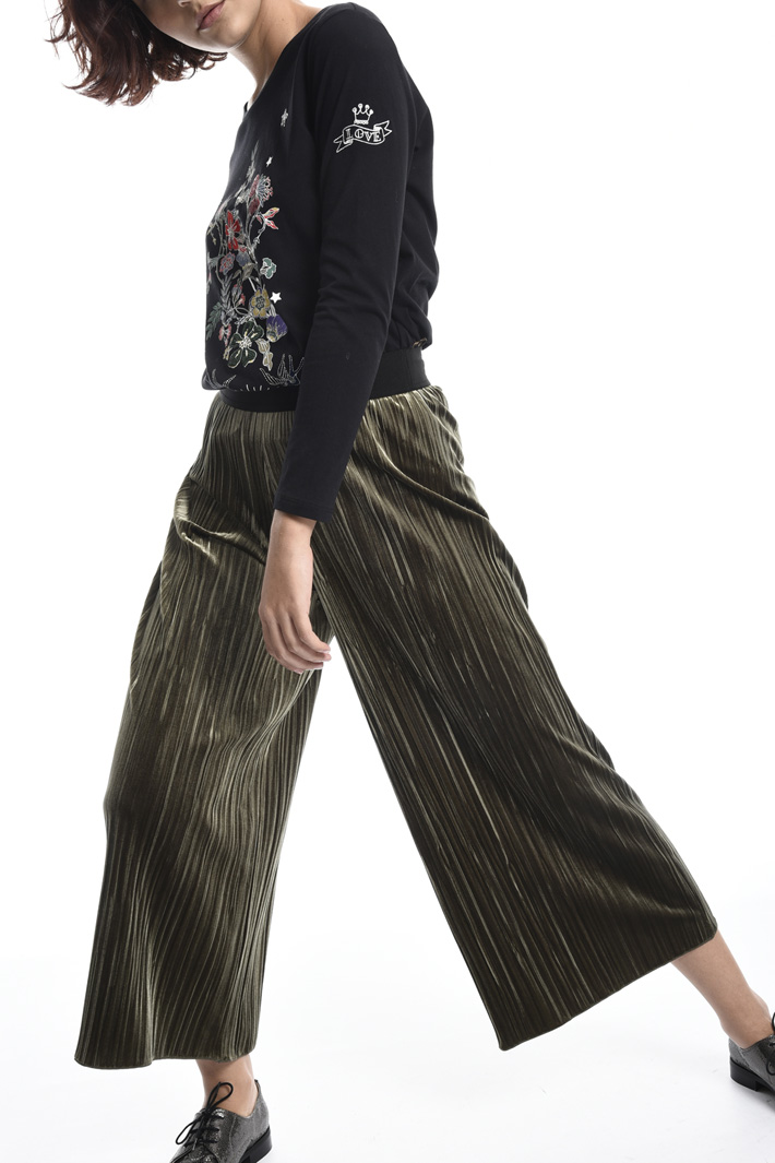Pleated chenille trousers Intrend Pleated chenille trousers Intrend