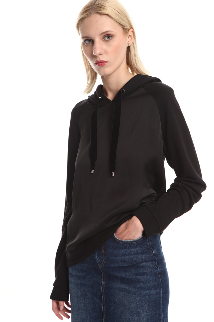 Jersey and satin sweatshirt Intrend Jersey and satin sweatshirt Intrend