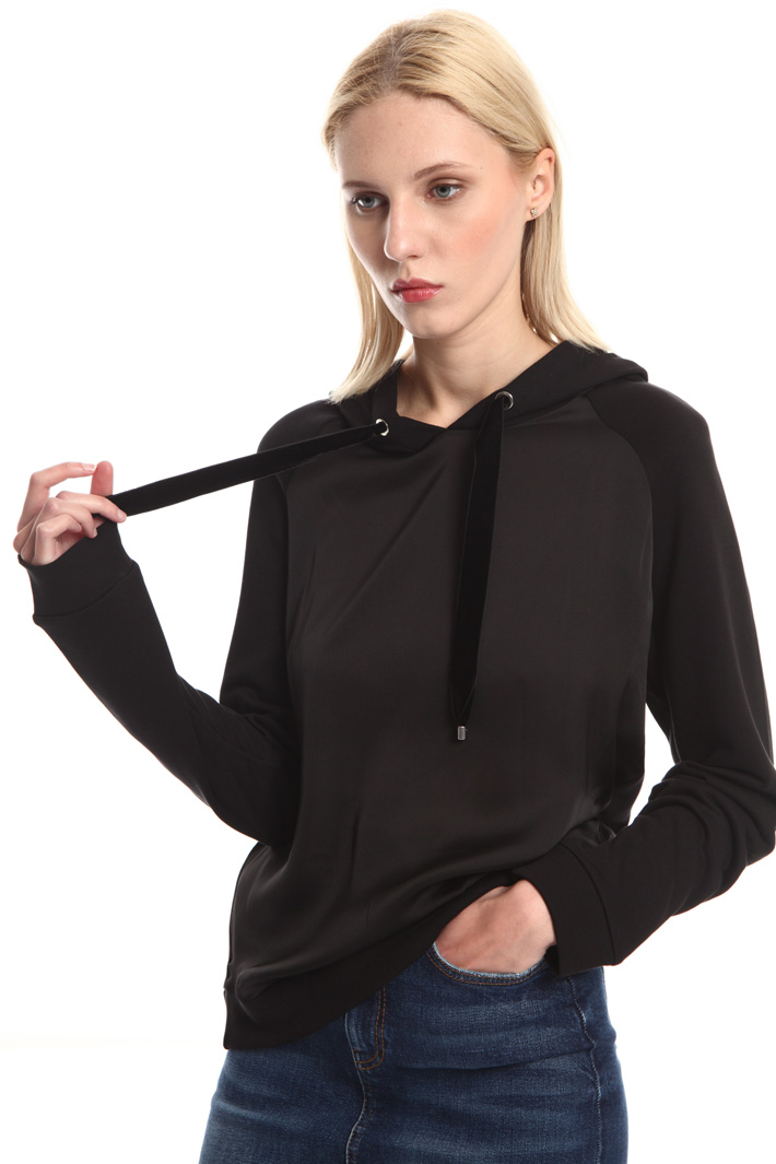 Jersey and satin sweatshirt Intrend Jersey and satin sweatshirt Intrend