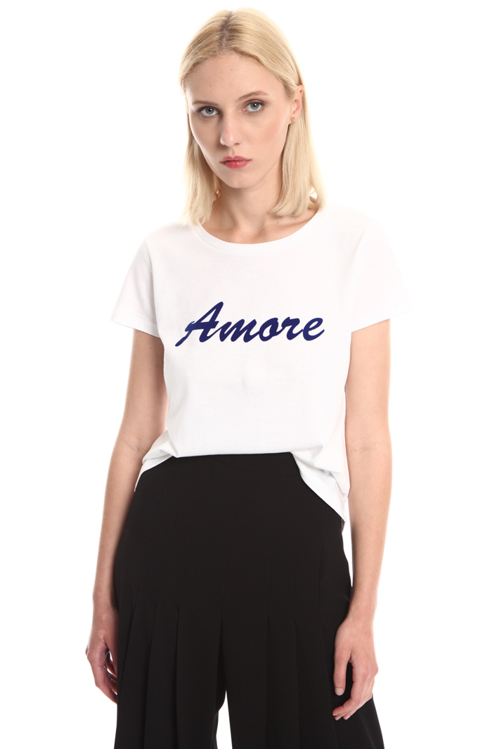 Printed embroidered T-shirt Intrend Printed embroidered T-shirt Intrend