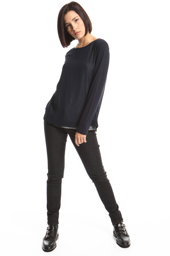 Jersey and crepe T-shirt Intrend Jersey and crepe T-shirt Intrend