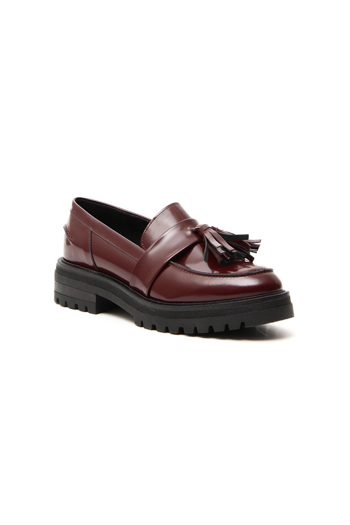Leather moccasin with tassels Intrend Leather moccasin with tassels Intrend