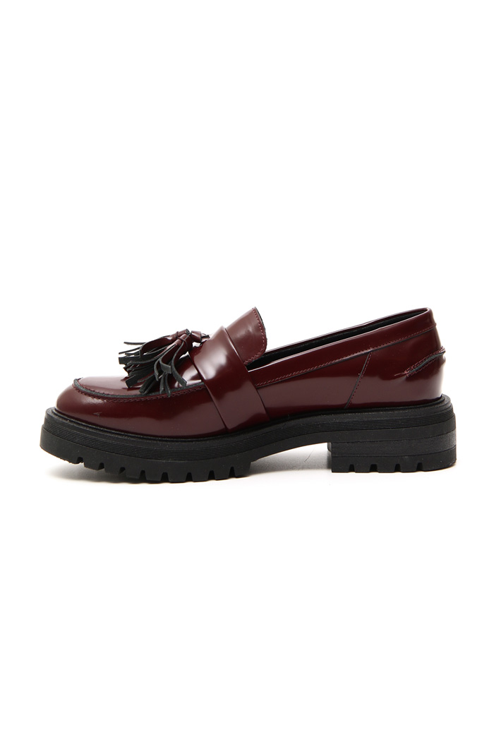 Leather moccasin with tassels Intrend Leather moccasin with tassels Intrend