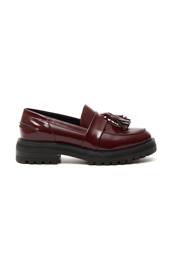 Leather moccasin with tassels Intrend Leather moccasin with tassels Intrend