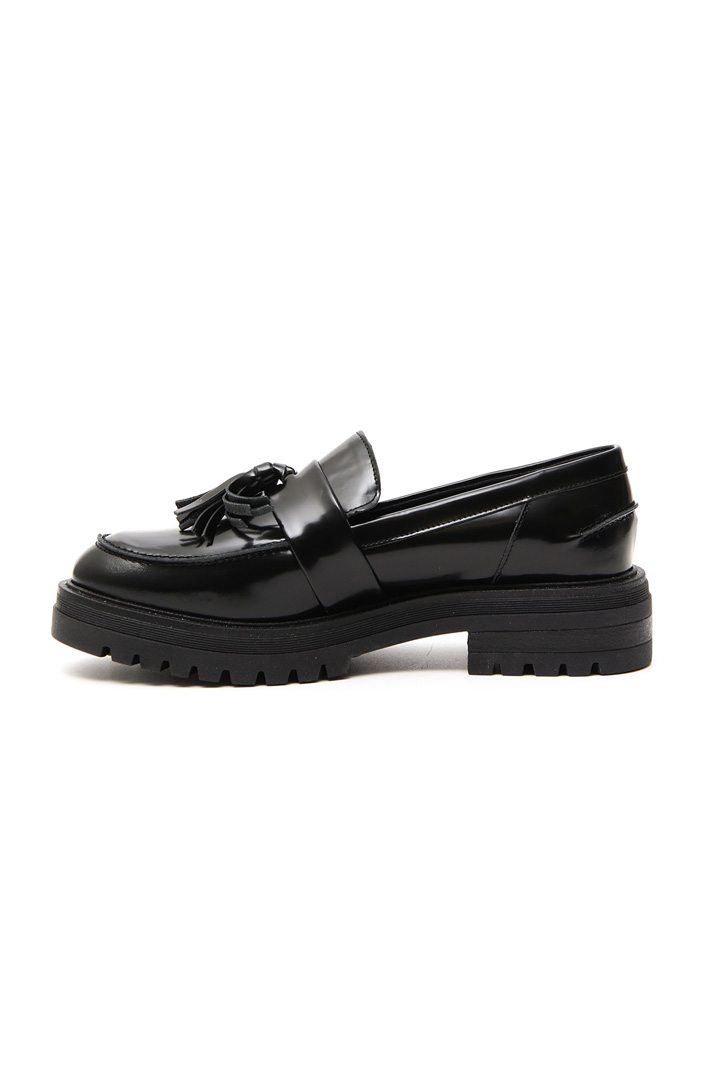 Leather moccasin with tassels Intrend Leather moccasin with tassels Intrend