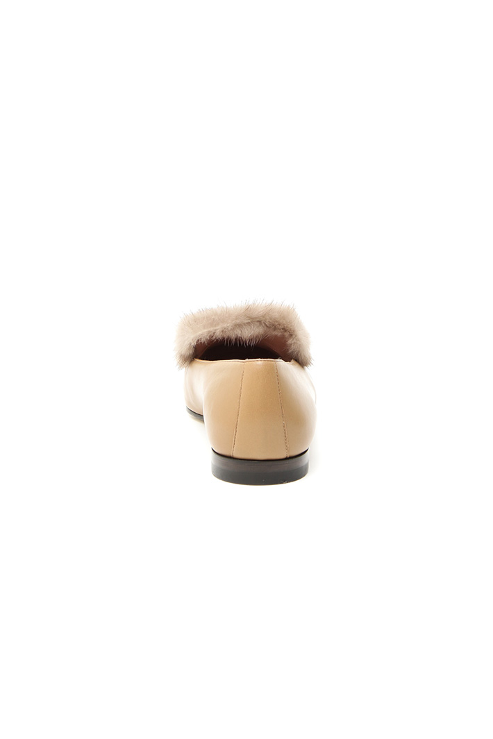 Leather and mink moccasin Intrend Leather and mink moccasin Intrend