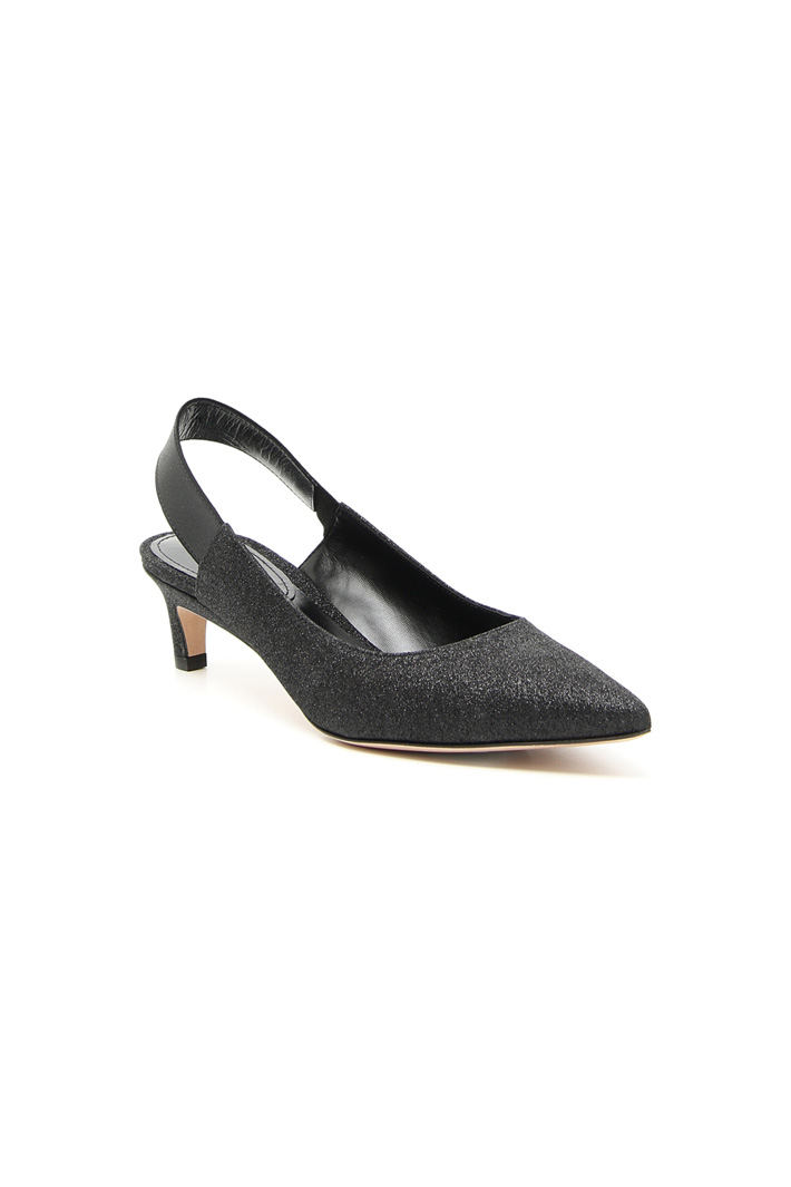 Glitter leather slingback shoe Intrend Glitter leather slingback shoe Intrend