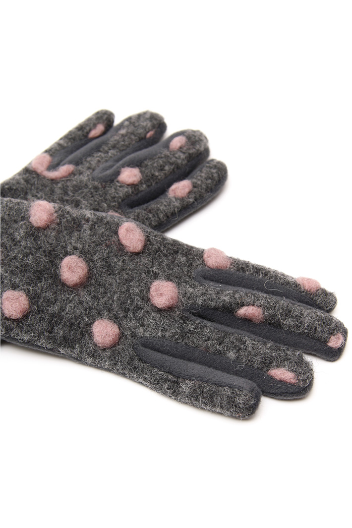 Polka-dot felted gloves Intrend Polka-dot felted gloves Intrend
