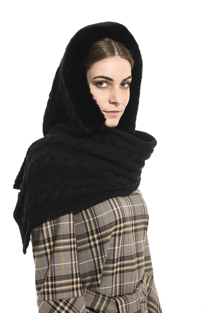 Hooded scarf in lapin Intrend Hooded scarf in lapin Intrend