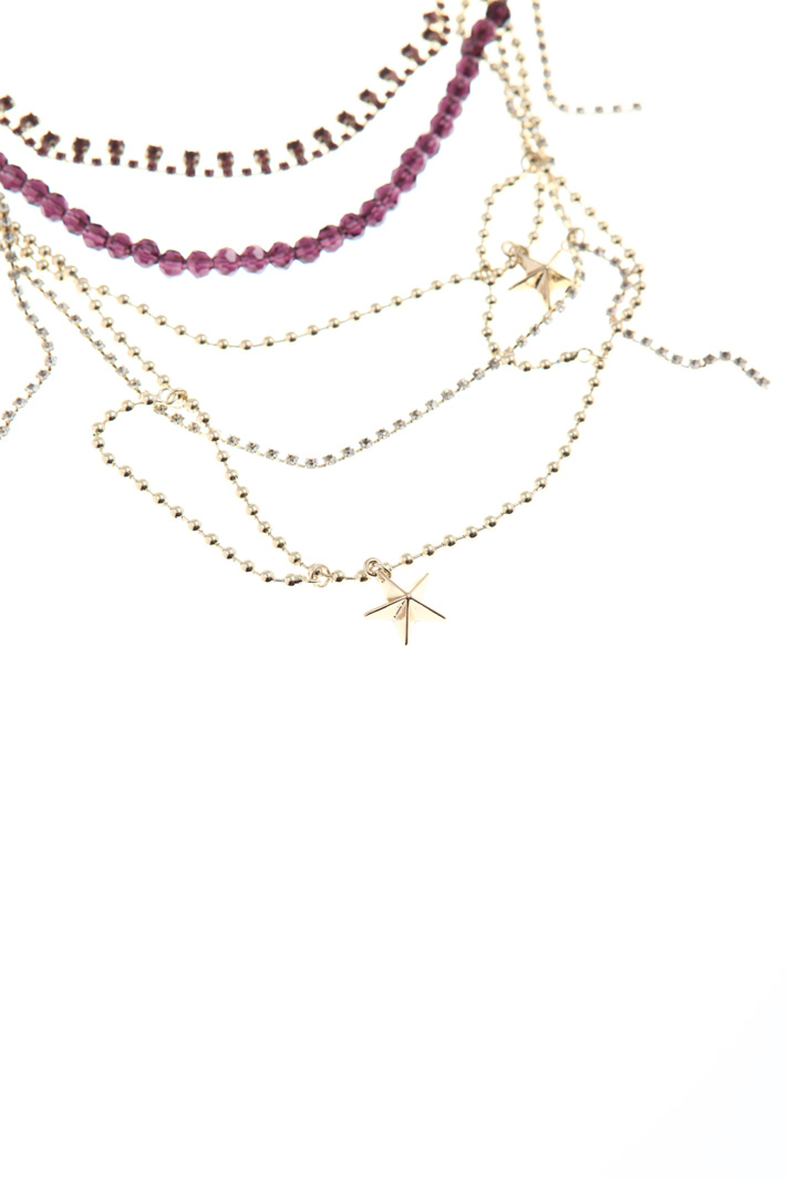 Multi-row necklace with charm Intrend Multi-row necklace with charm Intrend