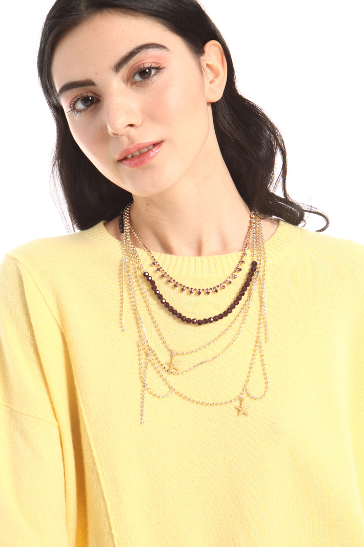 Multi-row necklace with charm Intrend Multi-row necklace with charm Intrend