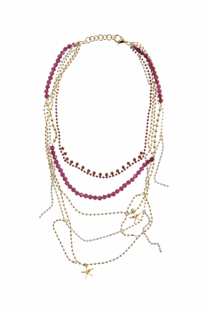 Multi-row necklace with charm Intrend Multi-row necklace with charm Intrend