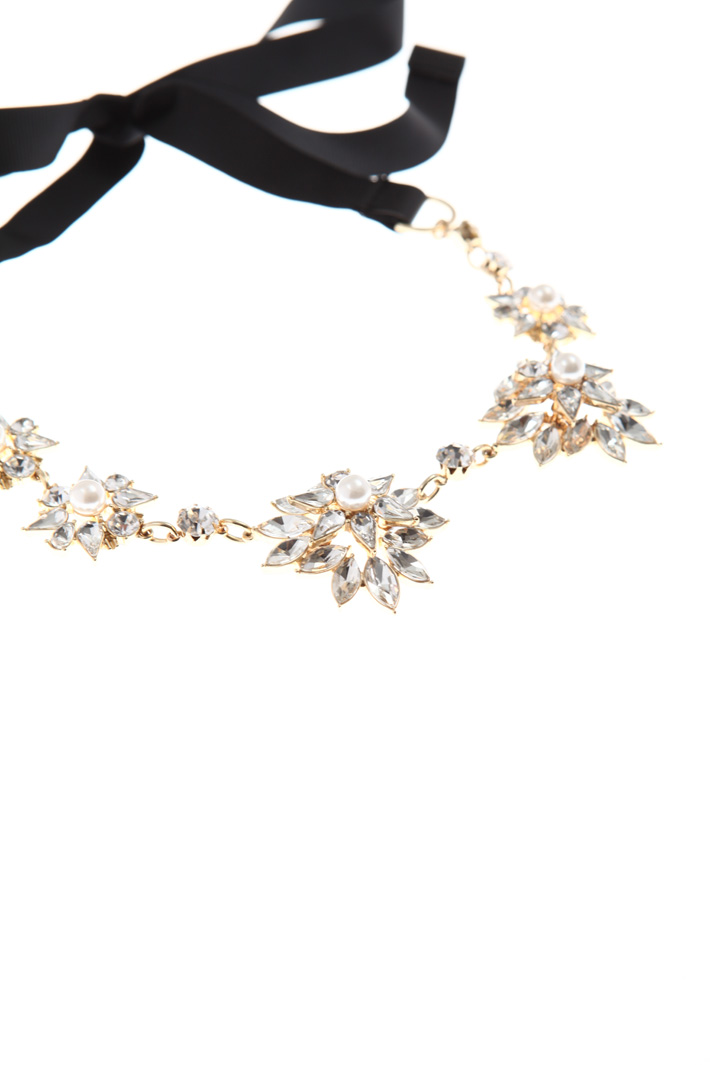 Ribbon necklace with rhinestone Intrend Ribbon necklace with rhinestone Intrend