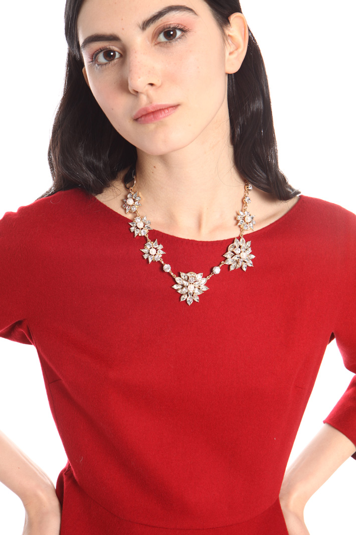 Ribbon necklace with rhinestone Intrend Ribbon necklace with rhinestone Intrend