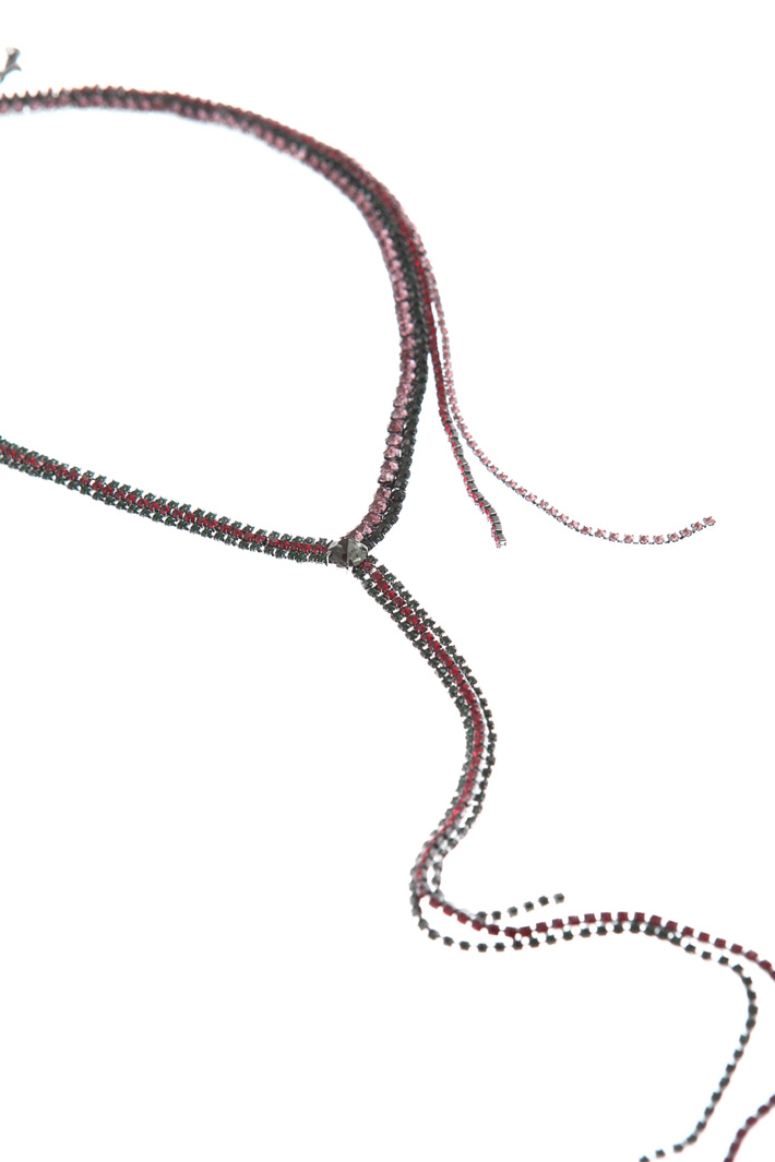 Rhinestone multi-row necklace Intrend Rhinestone multi-row necklace Intrend