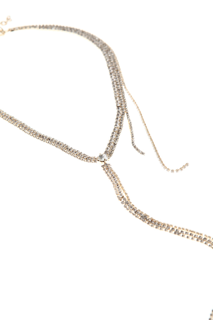 Rhinestone multi-row necklace Intrend Rhinestone multi-row necklace Intrend