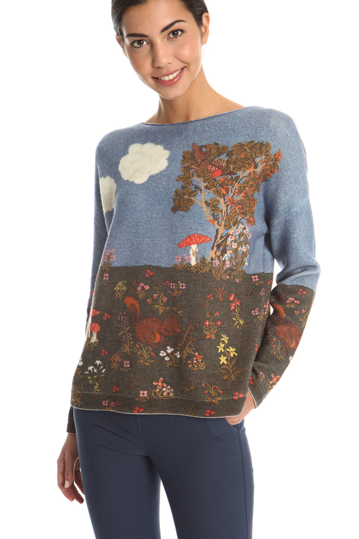 Printed wool sweater Intrend Printed wool sweater Intrend