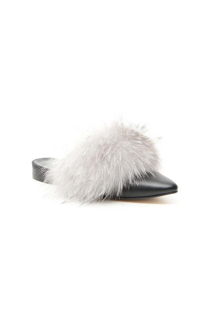 Fox fur sabot shoes Intrend Fox fur sabot shoes Intrend