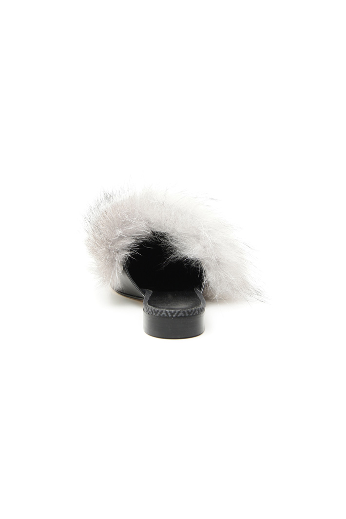 Fox fur sabot shoes Intrend Fox fur sabot shoes Intrend