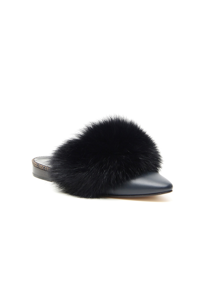 Fox fur sabot shoes Intrend Fox fur sabot shoes Intrend