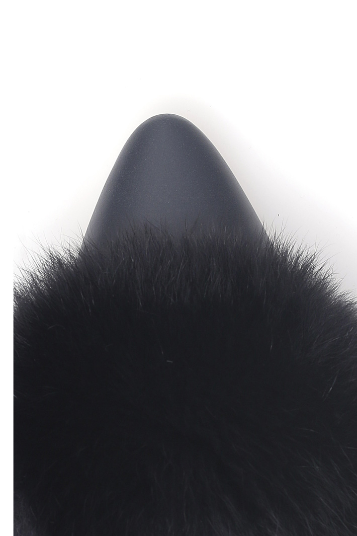 Fox fur sabot shoes Intrend Fox fur sabot shoes Intrend