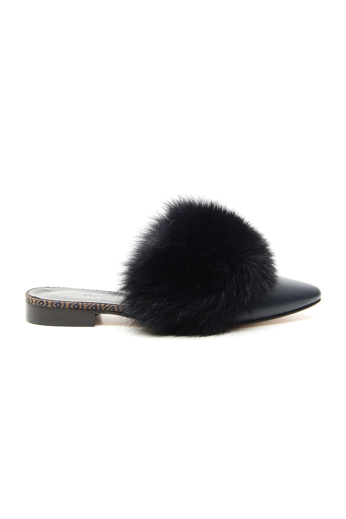 Fox fur sabot shoes Intrend Fox fur sabot shoes Intrend