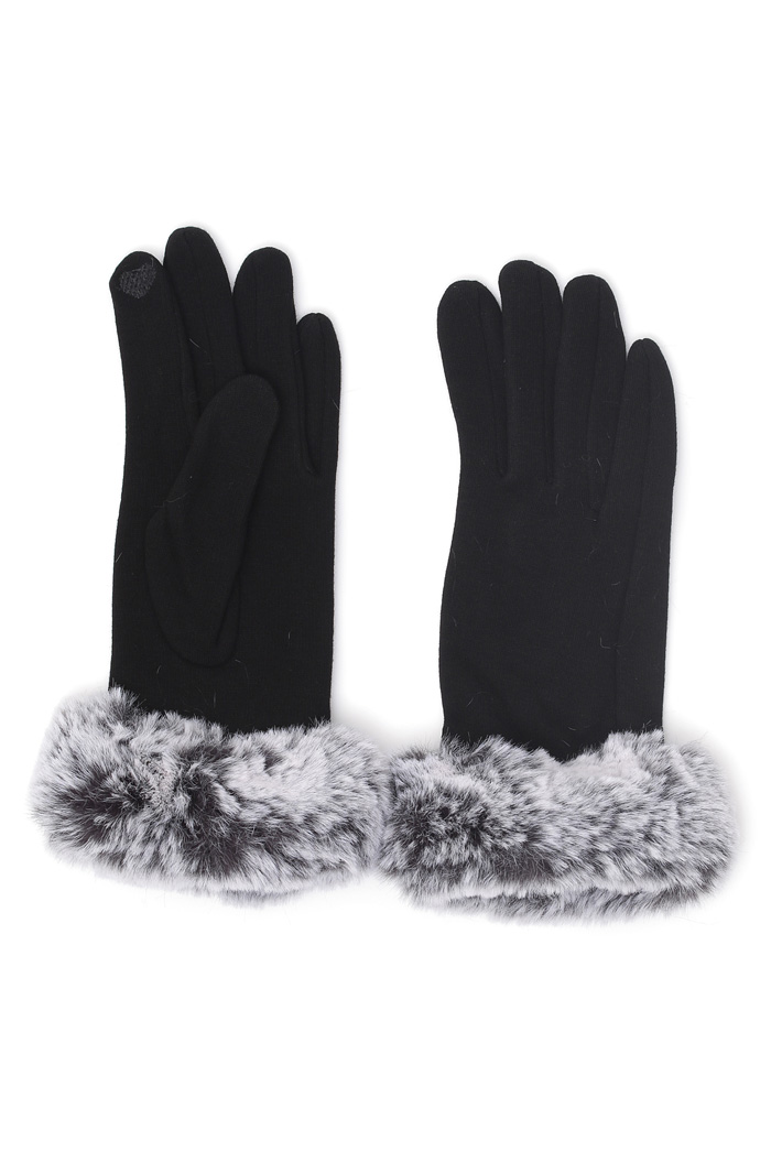 Fur effect cuff gloves Intrend Fur effect cuff gloves Intrend