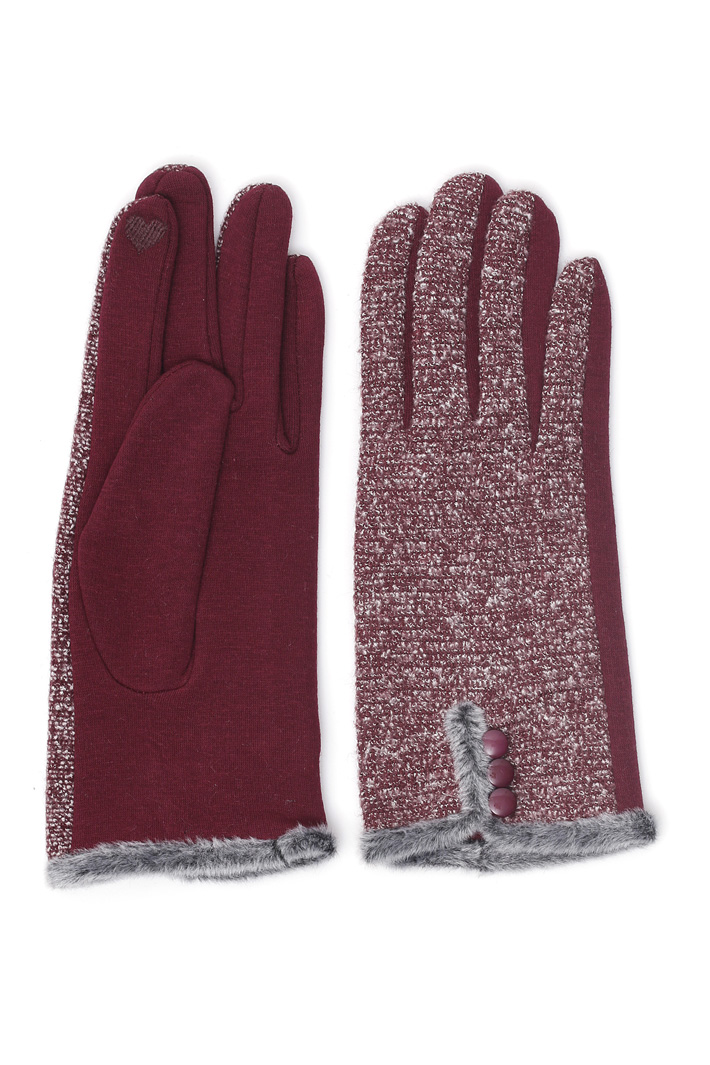 Gloves with bouclé panel Intrend Gloves with bouclé panel Intrend