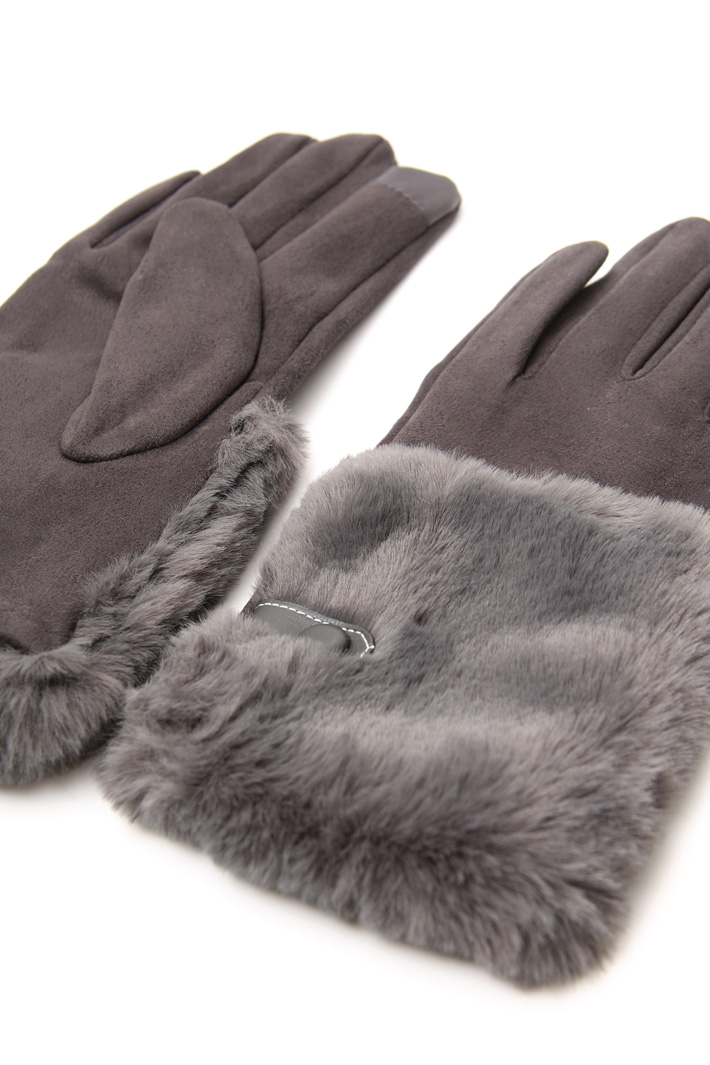 Gloves with fur insert Intrend Gloves with fur insert Intrend