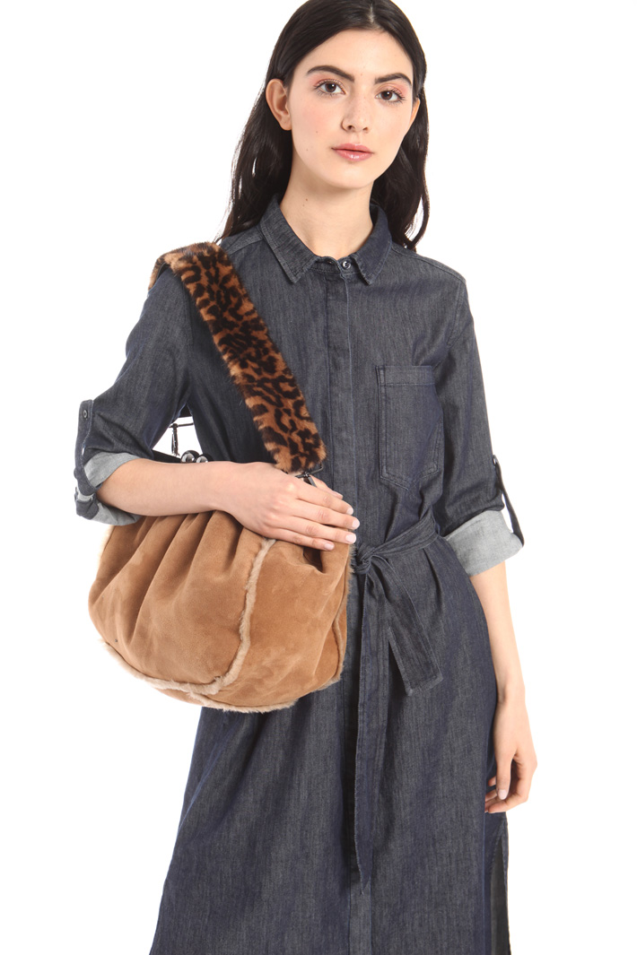 Printed fur strap Intrend Printed fur strap Intrend