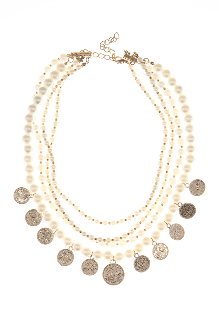 Metal and bead necklace Intrend Metal and bead necklace Intrend