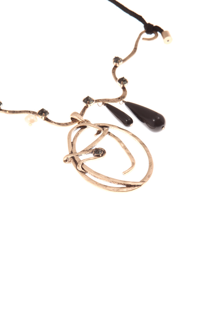 Rope and metal necklace Intrend Rope and metal necklace Intrend