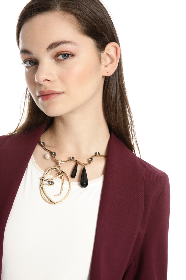 Rope and metal necklace Intrend Rope and metal necklace Intrend
