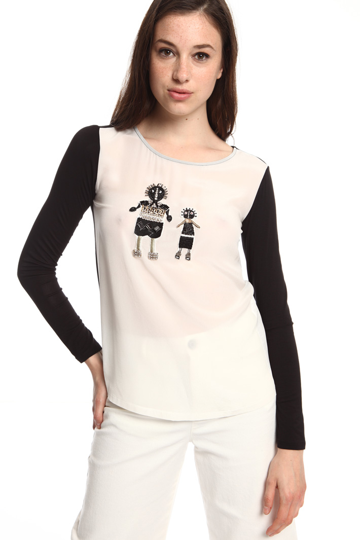 Silk and jersey sweater Intrend Silk and jersey sweater Intrend