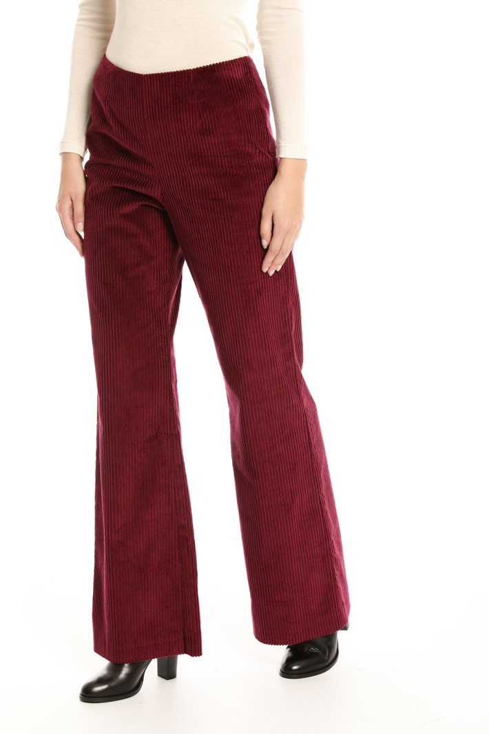 Ribbed palazzo trousers Intrend Ribbed palazzo trousers Intrend