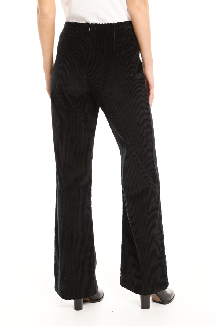 Ribbed palazzo trousers Intrend Ribbed palazzo trousers Intrend