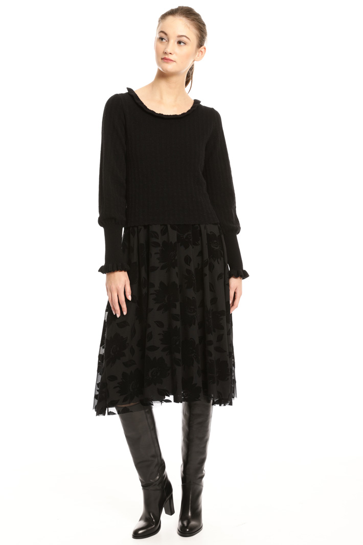 Flock print tulle dress Intrend Flock print tulle dress Intrend