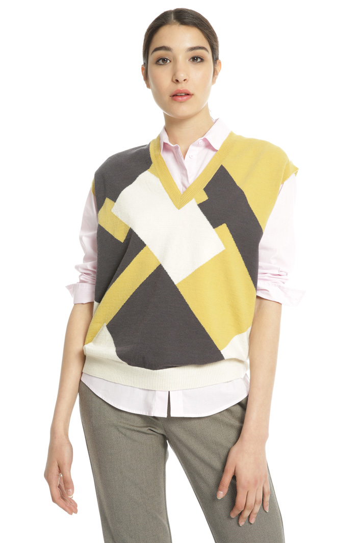 Geometrical intarsia vest Intrend Geometrical intarsia vest Intrend