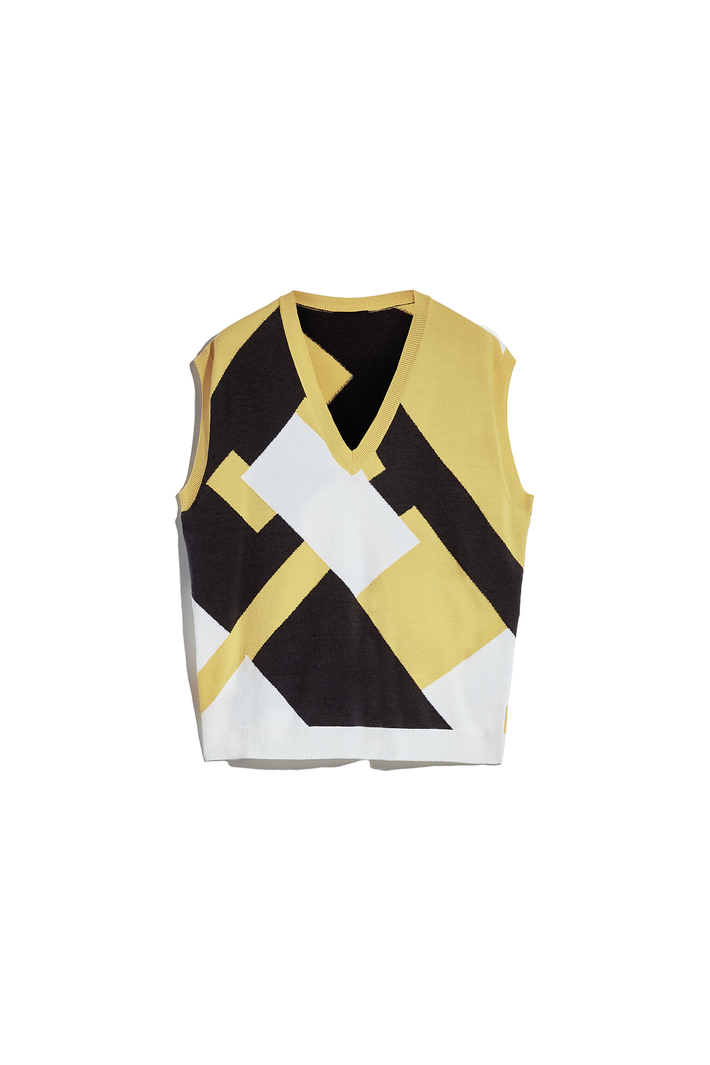 Geometrical intarsia vest Intrend Geometrical intarsia vest Intrend