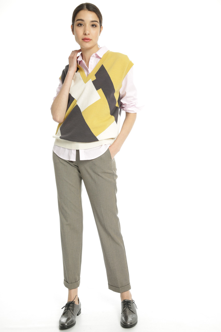 Geometrical intarsia vest Intrend Geometrical intarsia vest Intrend