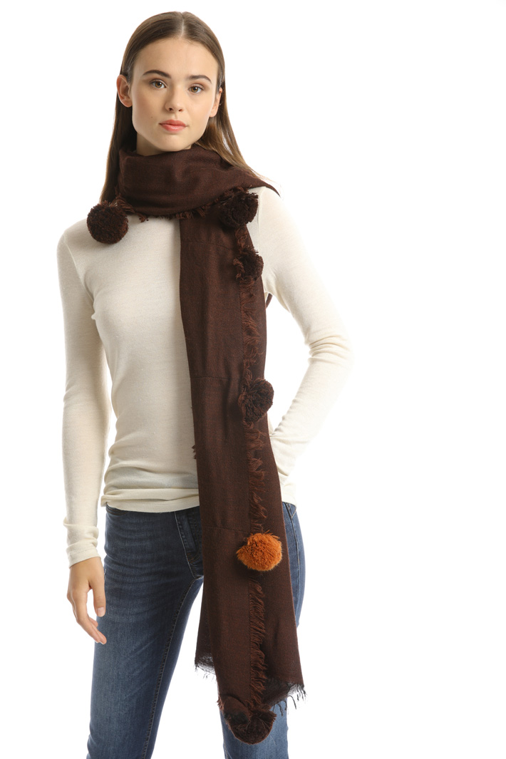 Soft pom pom scarf Intrend Soft pom pom scarf Intrend