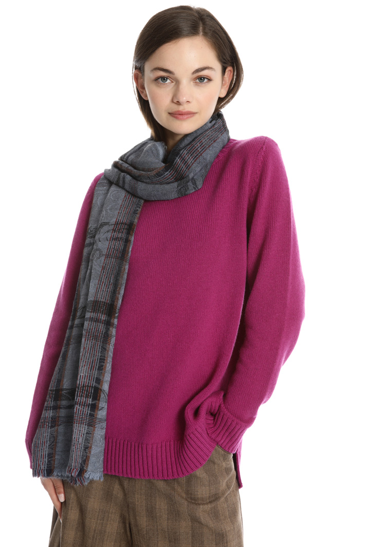 Checked wool blend scarf Intrend Checked wool blend scarf Intrend