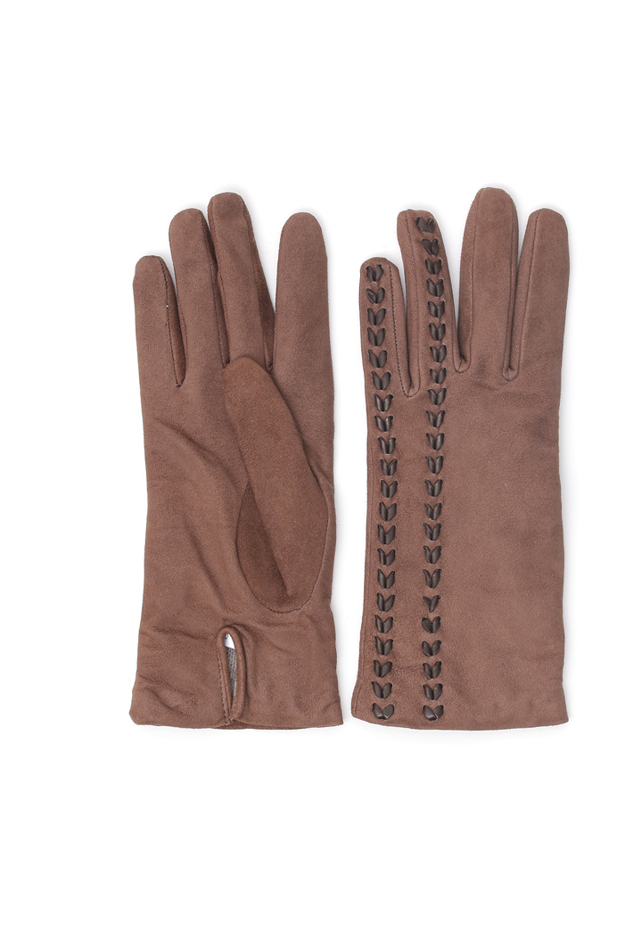 Suede gloves with inserts Intrend Suede gloves with inserts Intrend